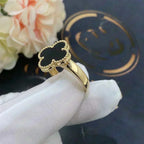 ??MIRA?¡¥CLOVER ONYX RING