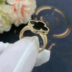 ??MIRA?¡¥CLOVER ONYX RING