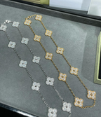 [??MIRA?¡¥]CLOVER 10 MOTIFS FULL DIAMOND NECKLACE