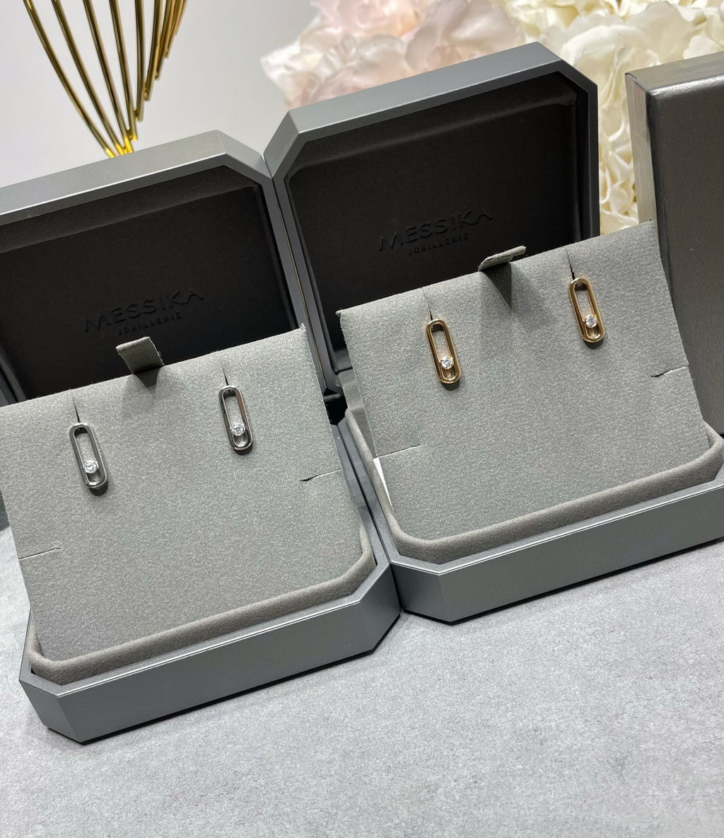 [MIRA] MOVE UNO SMALL 1 DIAMOND EARRINGS