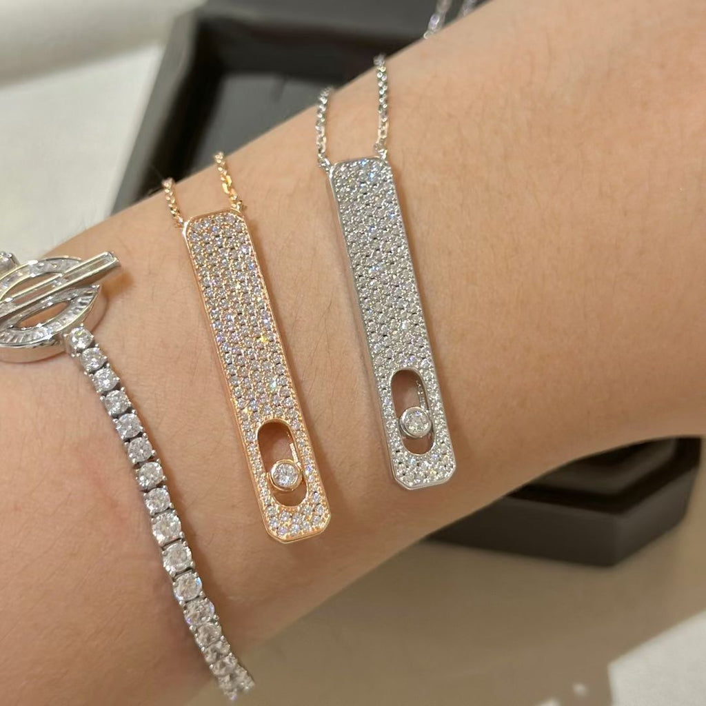 [MIRA] MY FIRST DIAMOND PAVED NECKLACE