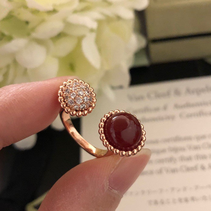 ??MIRA?¡¥PERLEE COULEURS DIAMOND ROSE GOLD BETWEEN THE FINGER RING