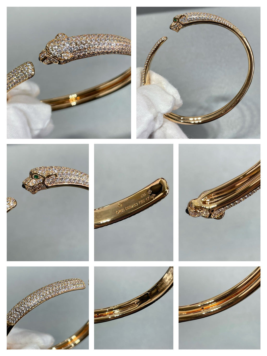 ??MIRA?¡¥PANTHERE FULL DIAMOND OPEN BRACELET