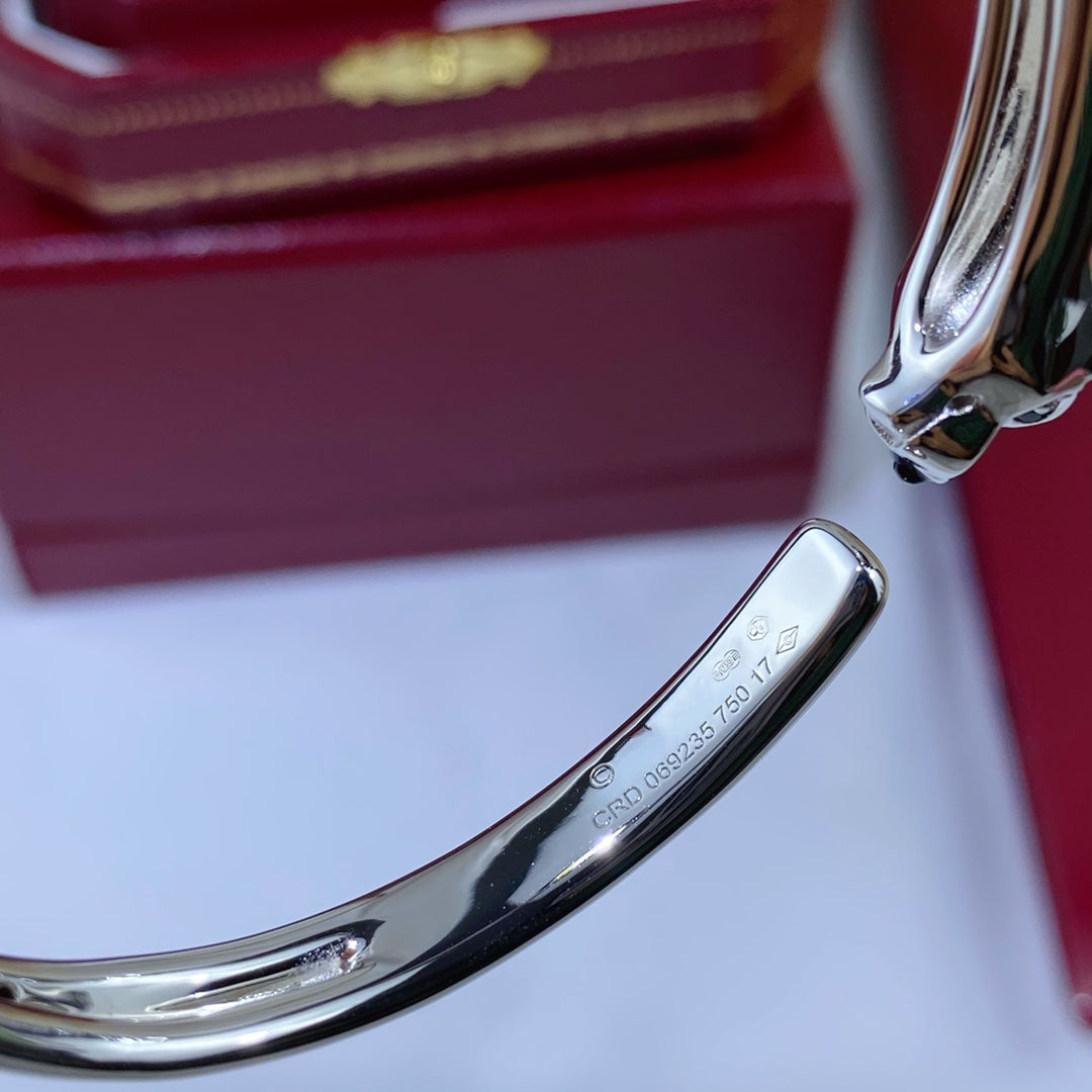 ??MIRA?¡¥PANTHERE SILVER OPEN BRACELET