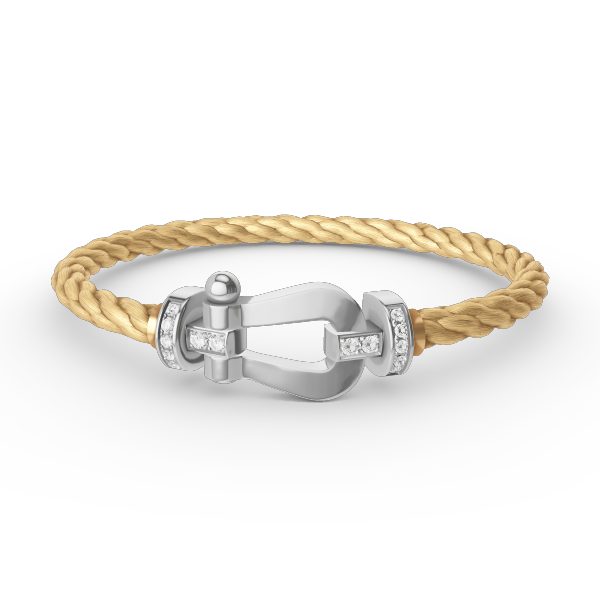 ??MIRA?¡¥FORCE LARGE HORSESHOE HALF DIAMOND BRACELET SILVER