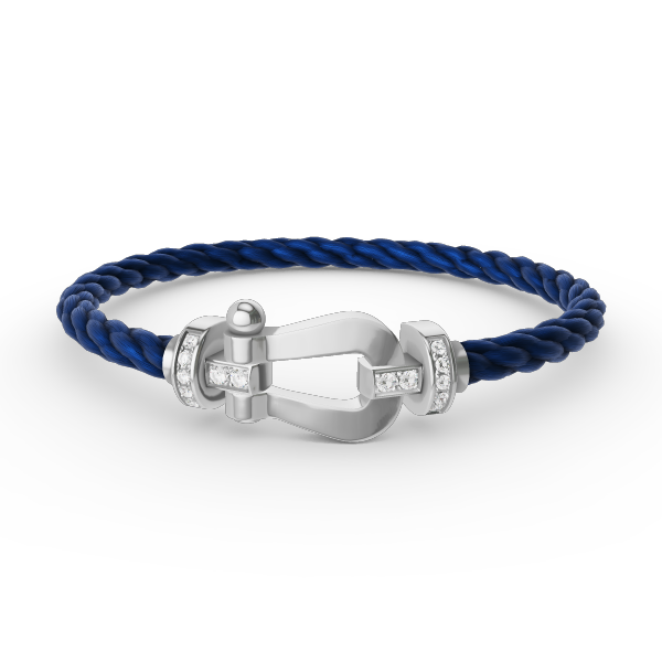 ??MIRA?¡¥FORCE LARGE HORSESHOE HALF DIAMOND BRACELET SILVER