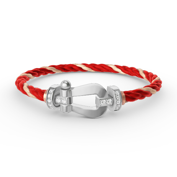 ??MIRA?¡¥FORCE LARGE HORSESHOE HALF DIAMOND BRACELET SILVER