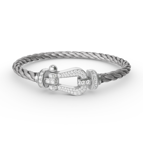 ??MIRA?¡¥FORCE LARGE HORSESHOE FULL DIAMOND BRACELET SILVER