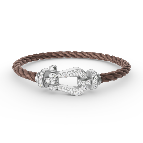 ??MIRA?¡¥FORCE LARGE HORSESHOE FULL DIAMOND BRACELET SILVER
