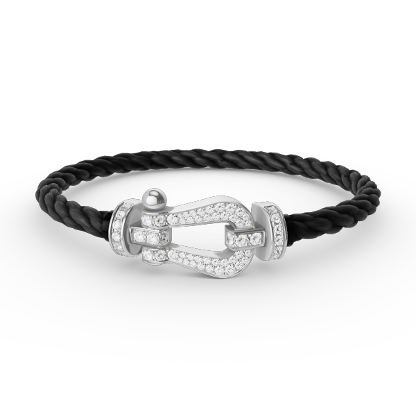??MIRA?¡¥FORCE LARGE HORSESHOE FULL DIAMOND BRACELET SILVER