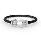 ??MIRA?¡¥FORCE LARGE HORSESHOE FULL DIAMOND BRACELET SILVER