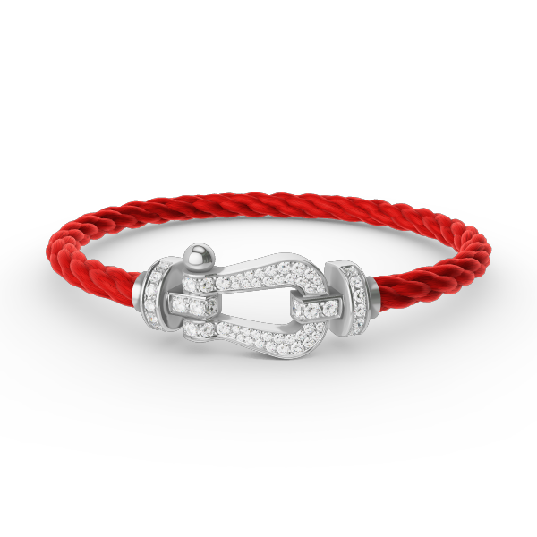 ??MIRA?¡¥FORCE LARGE HORSESHOE FULL DIAMOND BRACELET SILVER