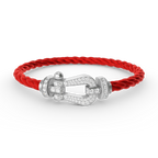 ??MIRA?¡¥FORCE LARGE HORSESHOE FULL DIAMOND BRACELET SILVER