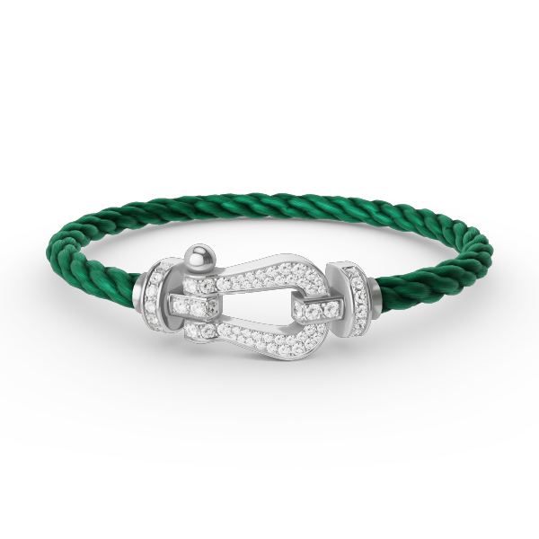 ??MIRA?¡¥FORCE LARGE HORSESHOE FULL DIAMOND BRACELET SILVER