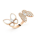 ??MIRA?¡¥TWIN BUTTERFLY DIAMOND MOP RING